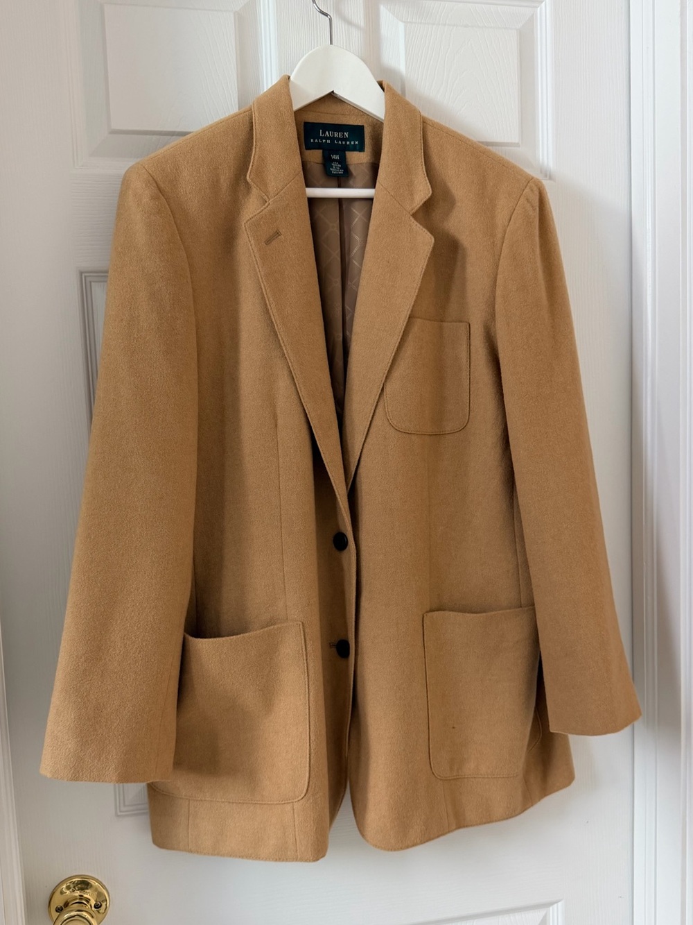 Lauren Ralph Lauren Women’s 100% Camel Hair Blazer Fully Lined Size 14W